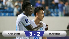 Kết quả Nam Định 3-2 Tampines Rovers: Nam Định ngược dòng ngoạn mục